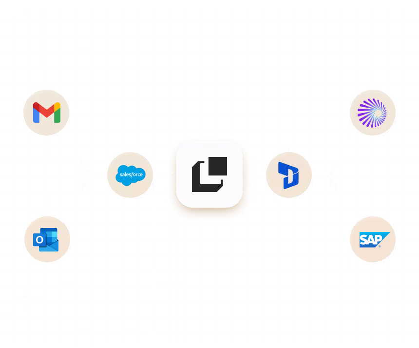 Apps arranged in a grid to show the connections Turain can make with Ai