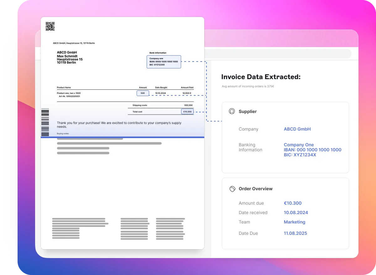 Invoice data extraction.