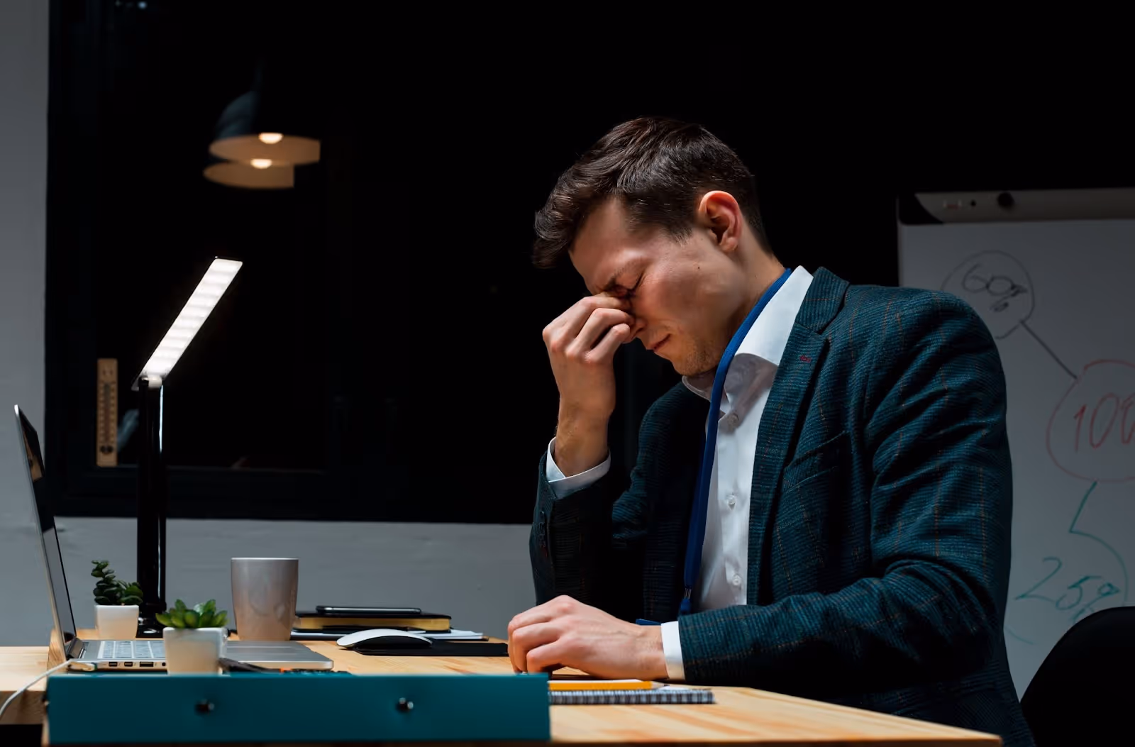 A man struggling with order processing challenges