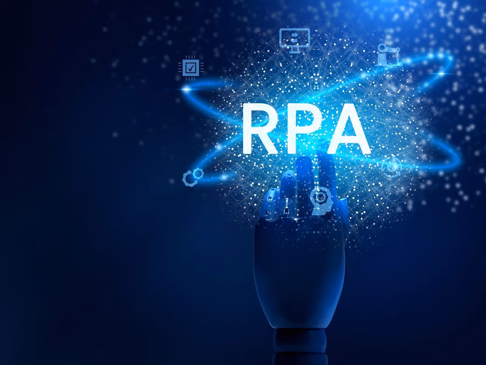 Anschauliches Bild zum Thema „RPA“: Robotergestützte Prozessautomatisierung