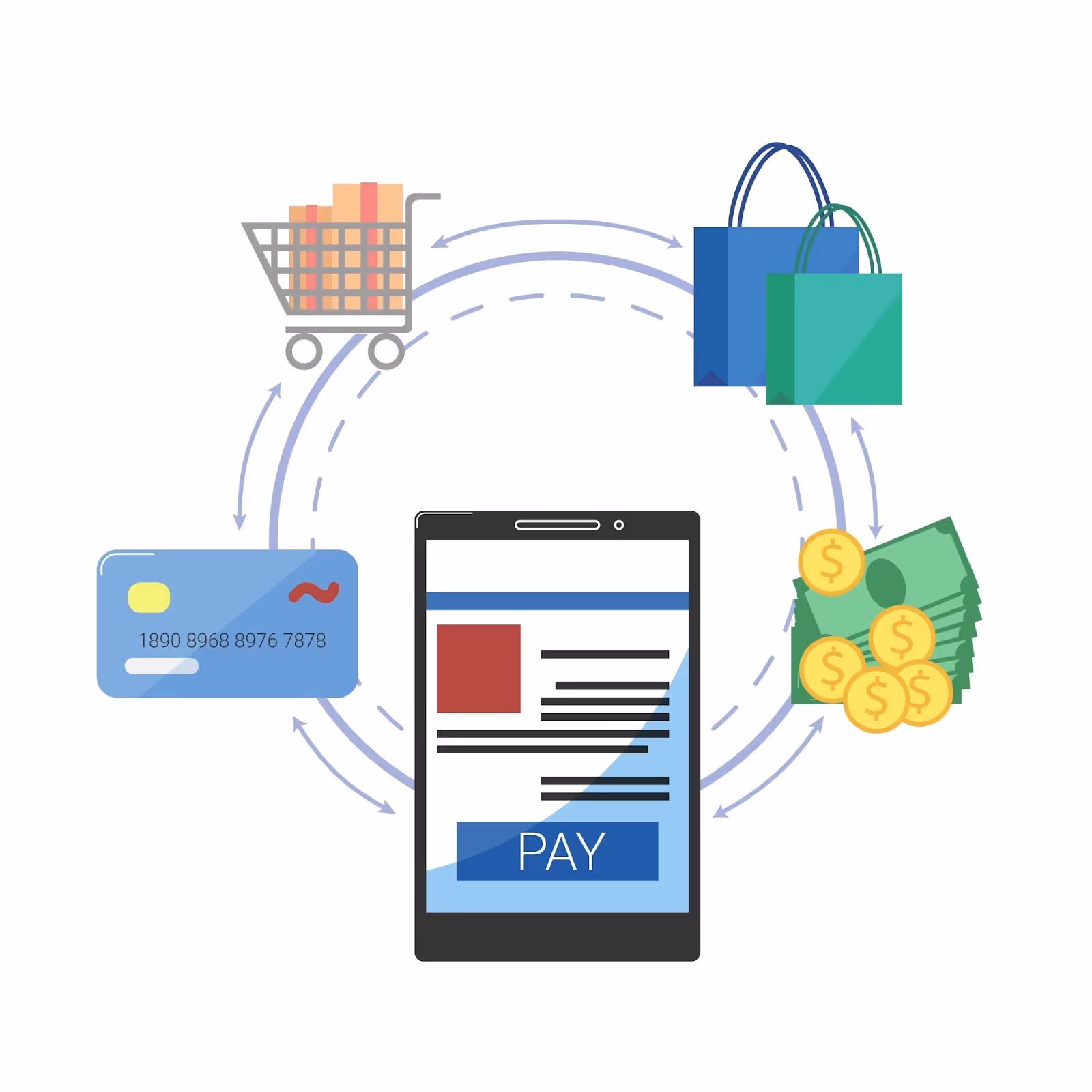 An illustration representing AI for order to cash