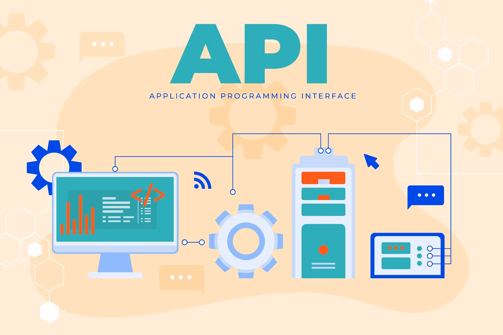 An illustration representing an Application Programming interface (API)