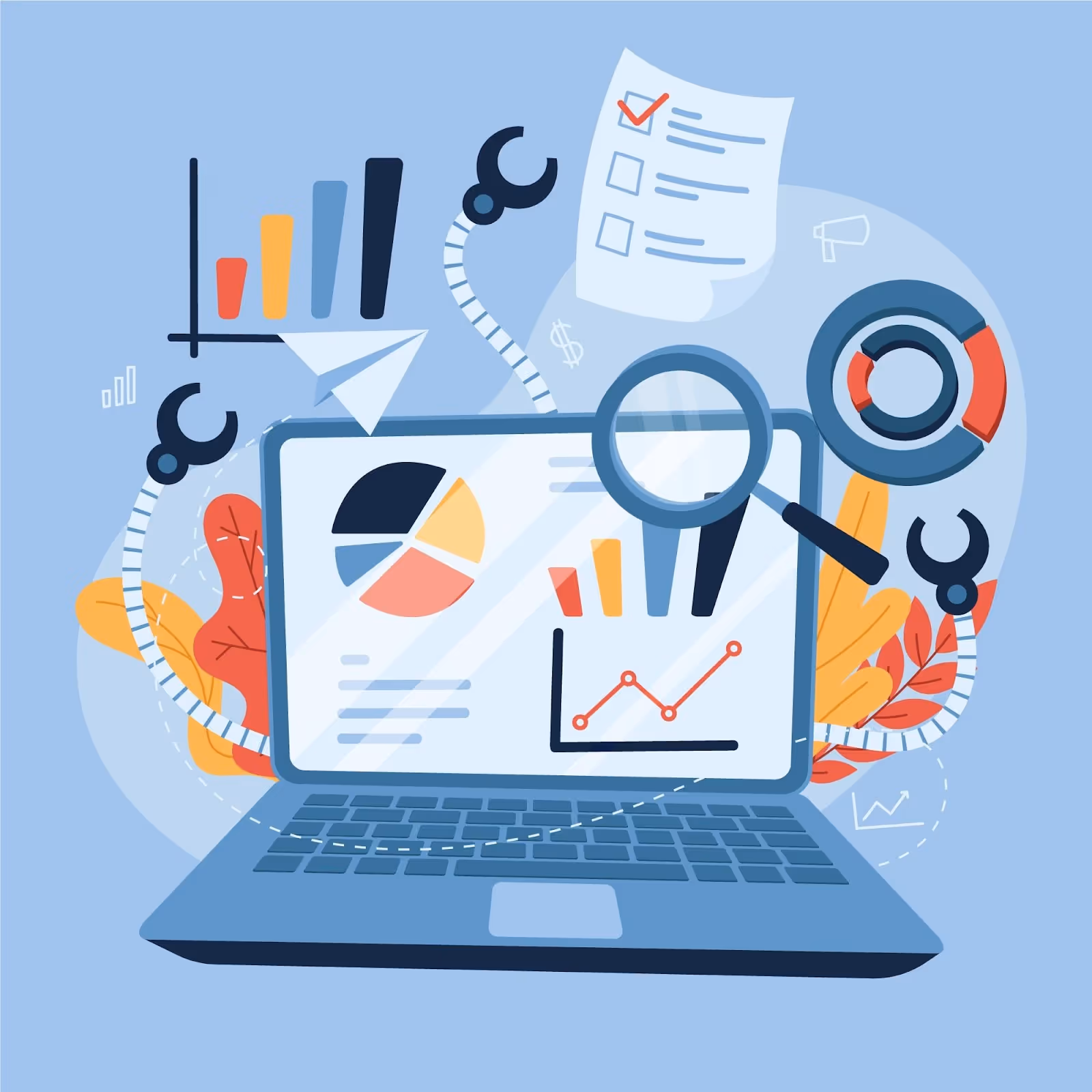 An illustration representing data extraction tools.