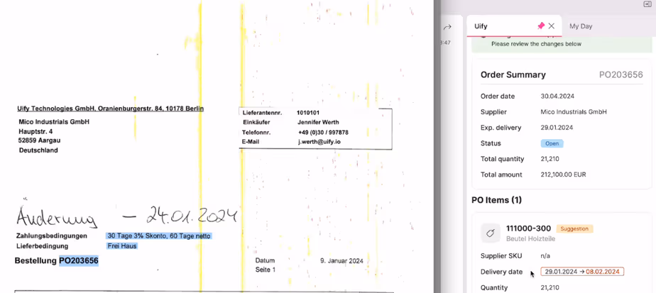 An image of an order confirmation.
