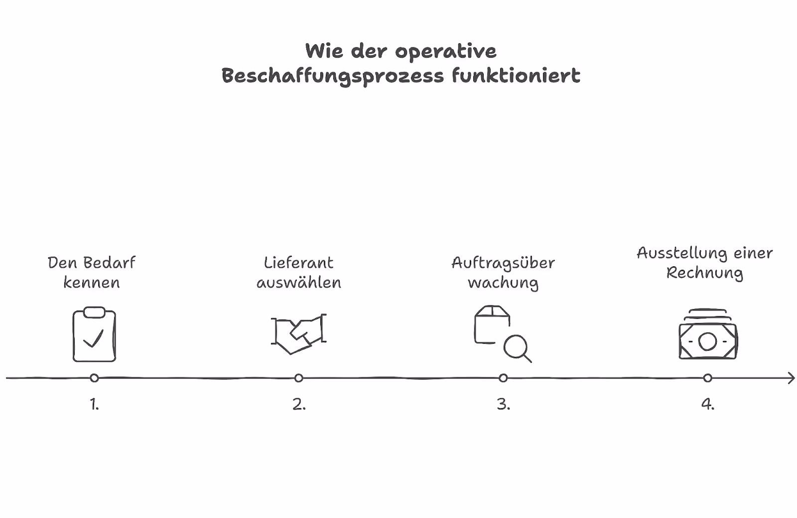 Eine Grafik, die die Funktionsweise des operativen Beschaffungsprozesses darstellt.