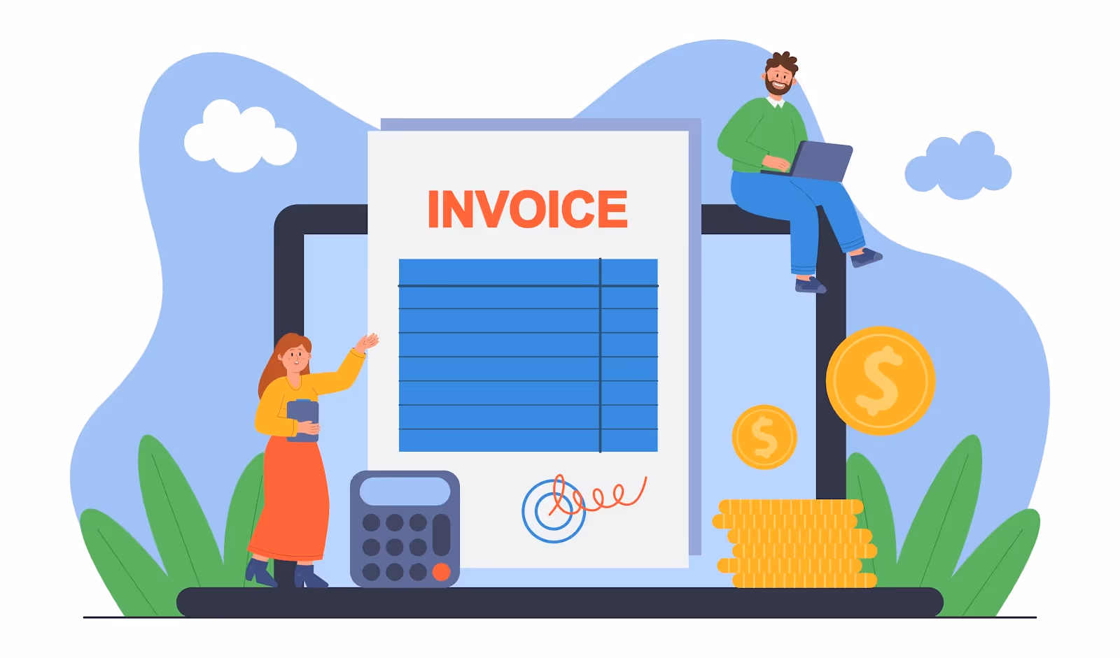 An illustration of an invoice.