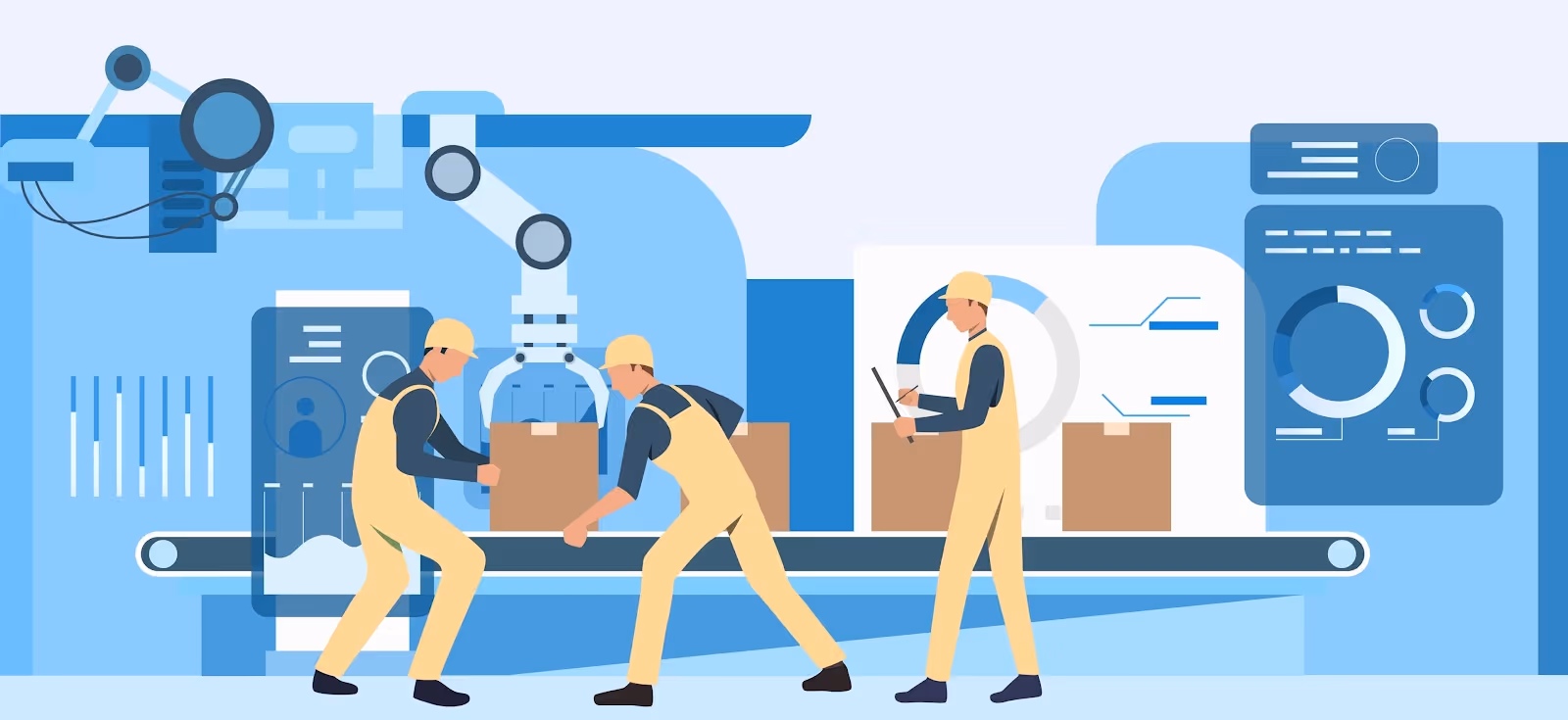 Eine Illustration, die automatisiertes Qualitätsmanagement darstellt.