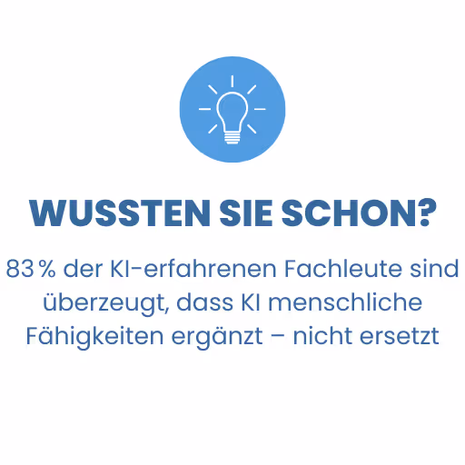 Infografik darüber, wie KI menschliche Fähigkeiten erweitert – nicht ersetzt.